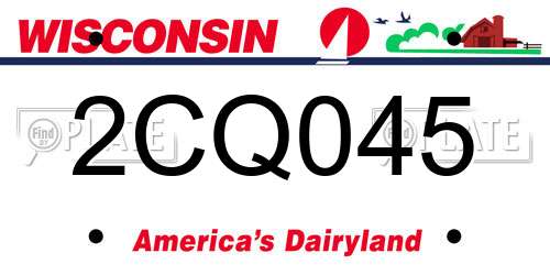 2CQ045 Wisconsin License Plate