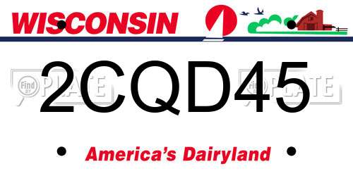 2CQD45 Wisconsin License Plate