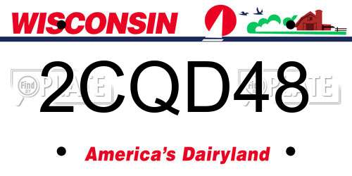 2CQD48 Wisconsin License Plate
