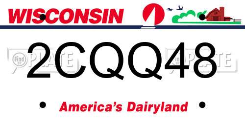 2CQQ48 Wisconsin License Plate