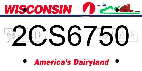 2CS6750 Wisconsin License Plate