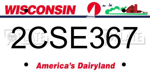 2CSE367 Wisconsin License Plate