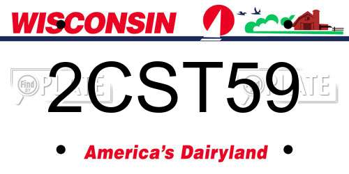 2CST59 Wisconsin License Plate