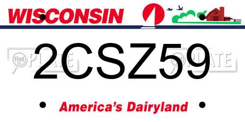 2CSZ59 Wisconsin License Plate
