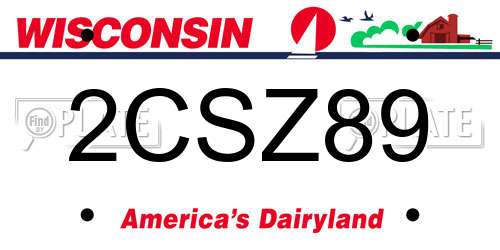 2CSZ89 Wisconsin License Plate