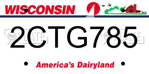 2CTG785 Wisconsin License Plate