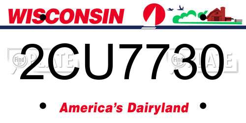2CU7730 Wisconsin License Plate