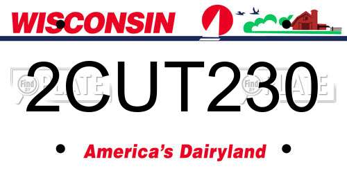 2CUT230 Wisconsin License Plate