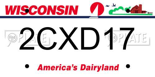 2CXD17 Wisconsin License Plate