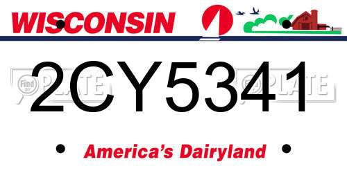 2CY5341 Wisconsin License Plate
