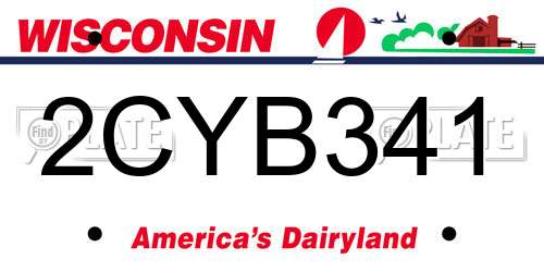 2CYB341 Wisconsin License Plate
