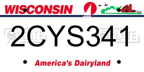 2CYS341 Wisconsin License Plate