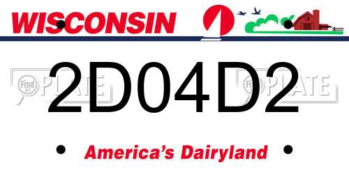 2D04D2 Wisconsin License Plate