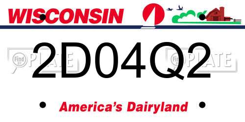 2D04Q2 Wisconsin License Plate