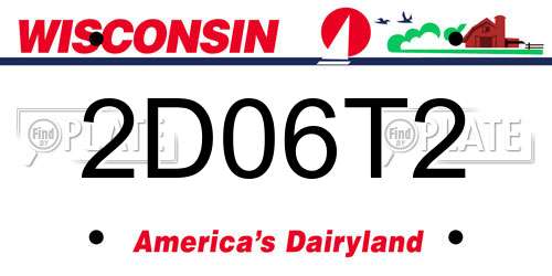 2D06T2 Wisconsin License Plate