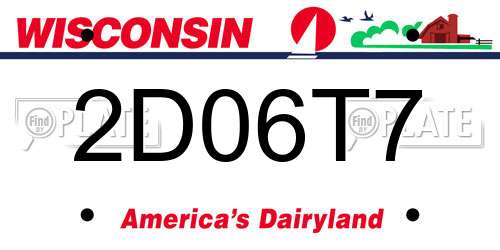 2D06T7 Wisconsin License Plate