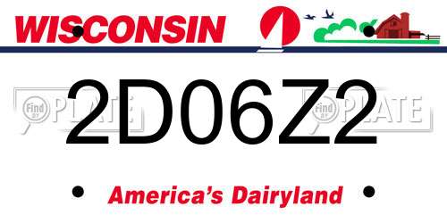 2D06Z2 Wisconsin License Plate