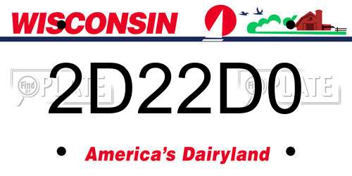 2D22D0 Wisconsin License Plate