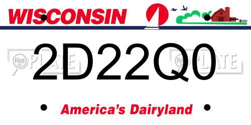 2D22Q0 Wisconsin License Plate