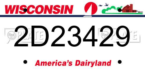 2D23429 Wisconsin License Plate