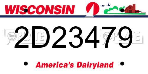 2D23479 Wisconsin License Plate