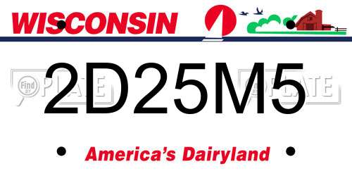 2D25M5 Wisconsin License Plate