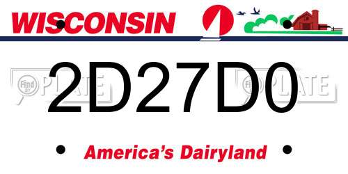 2D27D0 Wisconsin License Plate