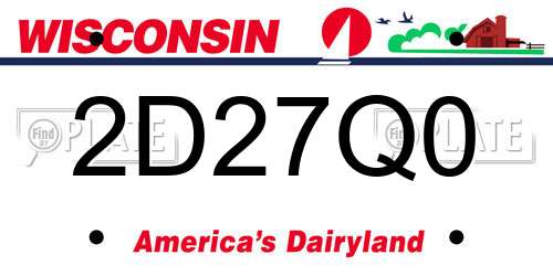 2D27Q0 Wisconsin License Plate