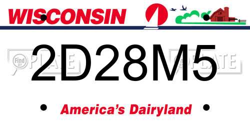 2D28M5 Wisconsin License Plate