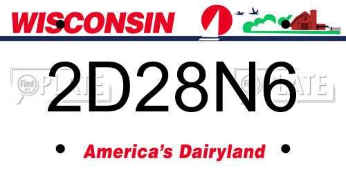2D28N6 Wisconsin License Plate