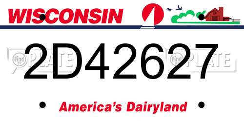2D42627 Wisconsin License Plate
