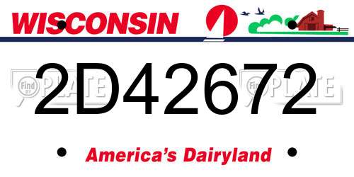 2D42672 Wisconsin License Plate