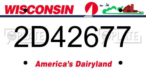 2D42677 Wisconsin License Plate