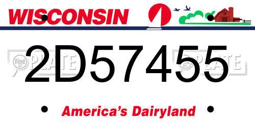 2D57455 Wisconsin License Plate