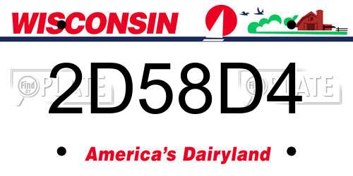 2D58D4 Wisconsin License Plate