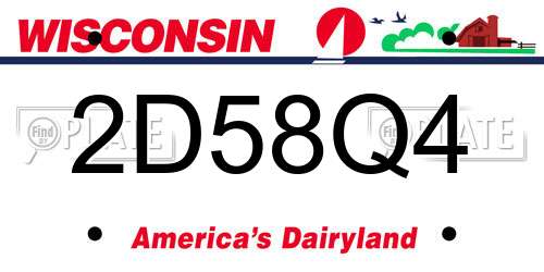 2D58Q4 Wisconsin License Plate