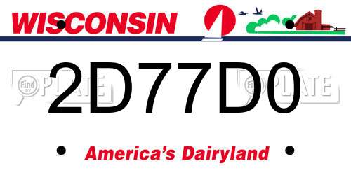 2D77D0 Wisconsin License Plate