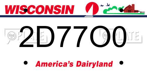 2D77O0 Wisconsin License Plate