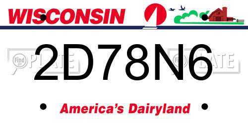 2D78N6 Wisconsin License Plate