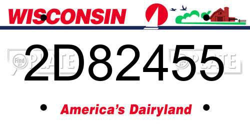 2D82455 Wisconsin License Plate