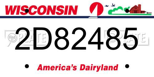 2D82485 Wisconsin License Plate