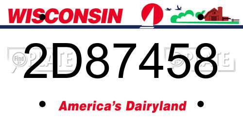 2D87458 Wisconsin License Plate