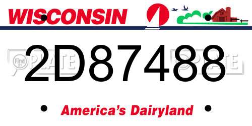 2D87488 Wisconsin License Plate