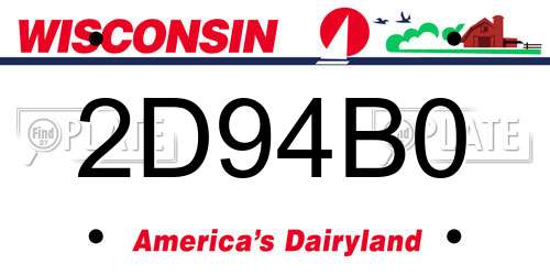 2D94B0 Wisconsin License Plate