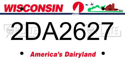 2DA2627 Wisconsin License Plate