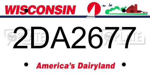 2DA2677 Wisconsin License Plate