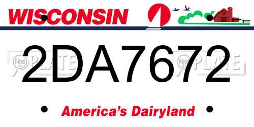 2DA7672 Wisconsin License Plate