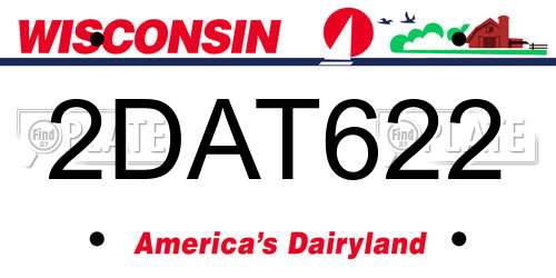 2DAT622 Wisconsin License Plate