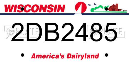 2DB2485 Wisconsin License Plate