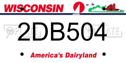 2DB504 Wisconsin License Plate